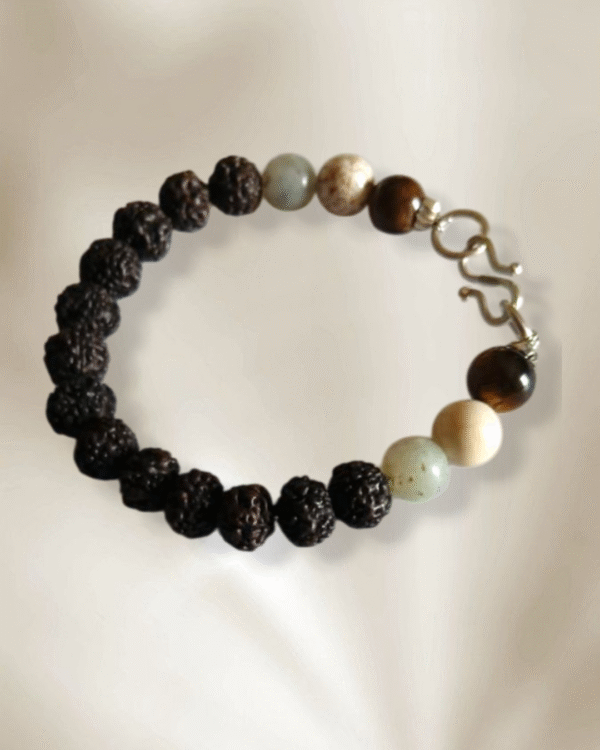 Rudraksha & tiger eye bracelet