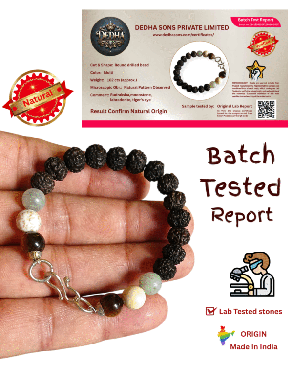 Rudraksha & tiger eye bracelet